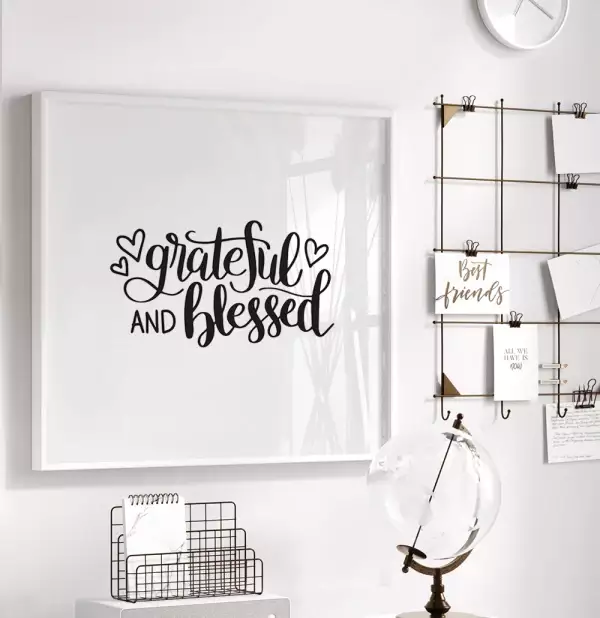 Quadro Decorativo Quadrado Grateful And Blessed
