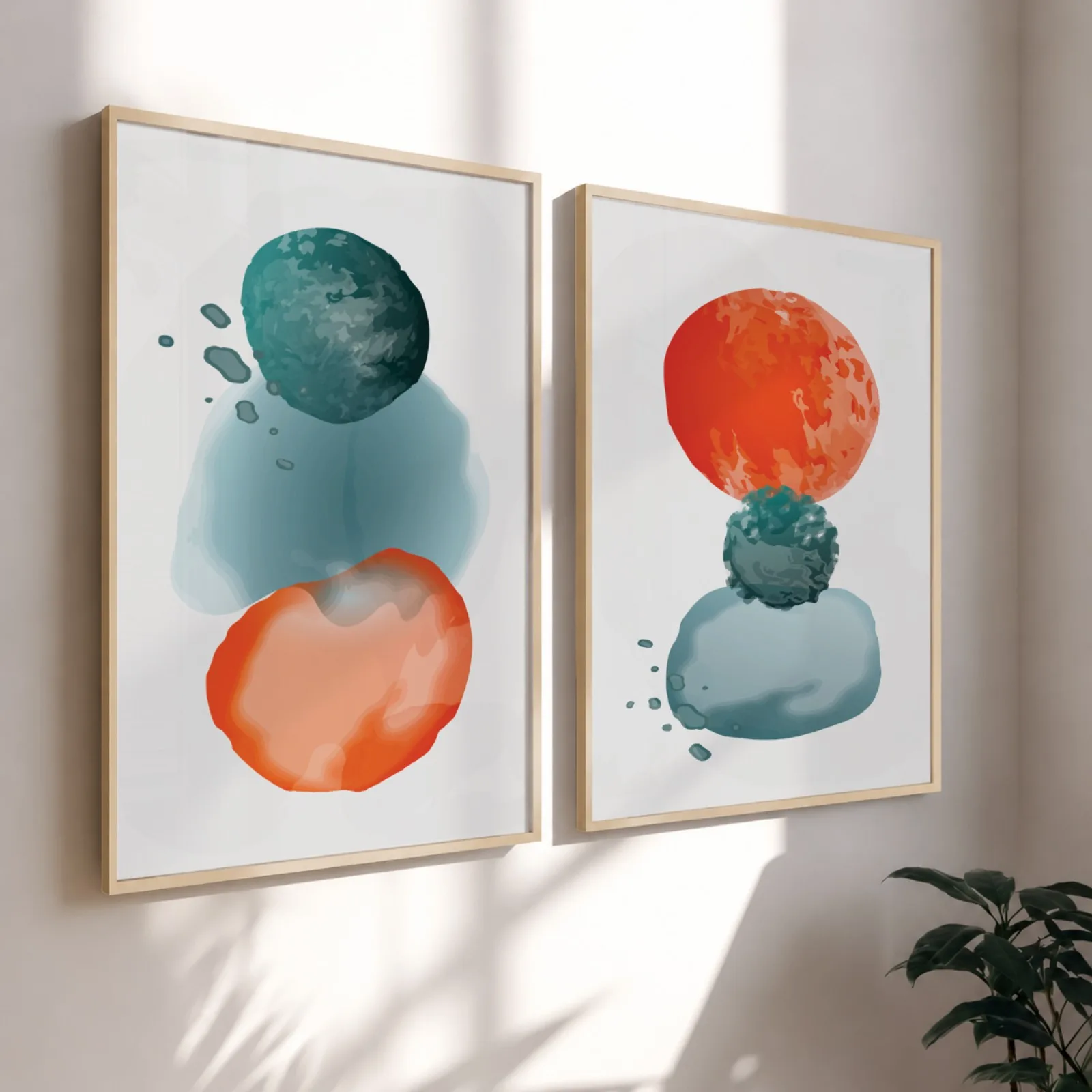 Kit Quadros Decorativos Aquarela Circular