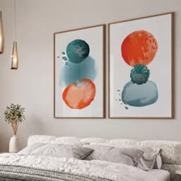 Kit Quadros Decorativos Aquarela Circular