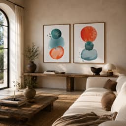 Kit Quadros Decorativos Aquarela Circular