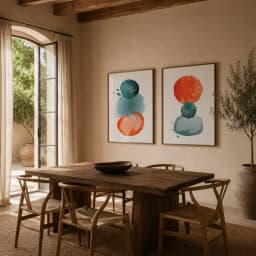 Kit Quadros Decorativos Aquarela Circular