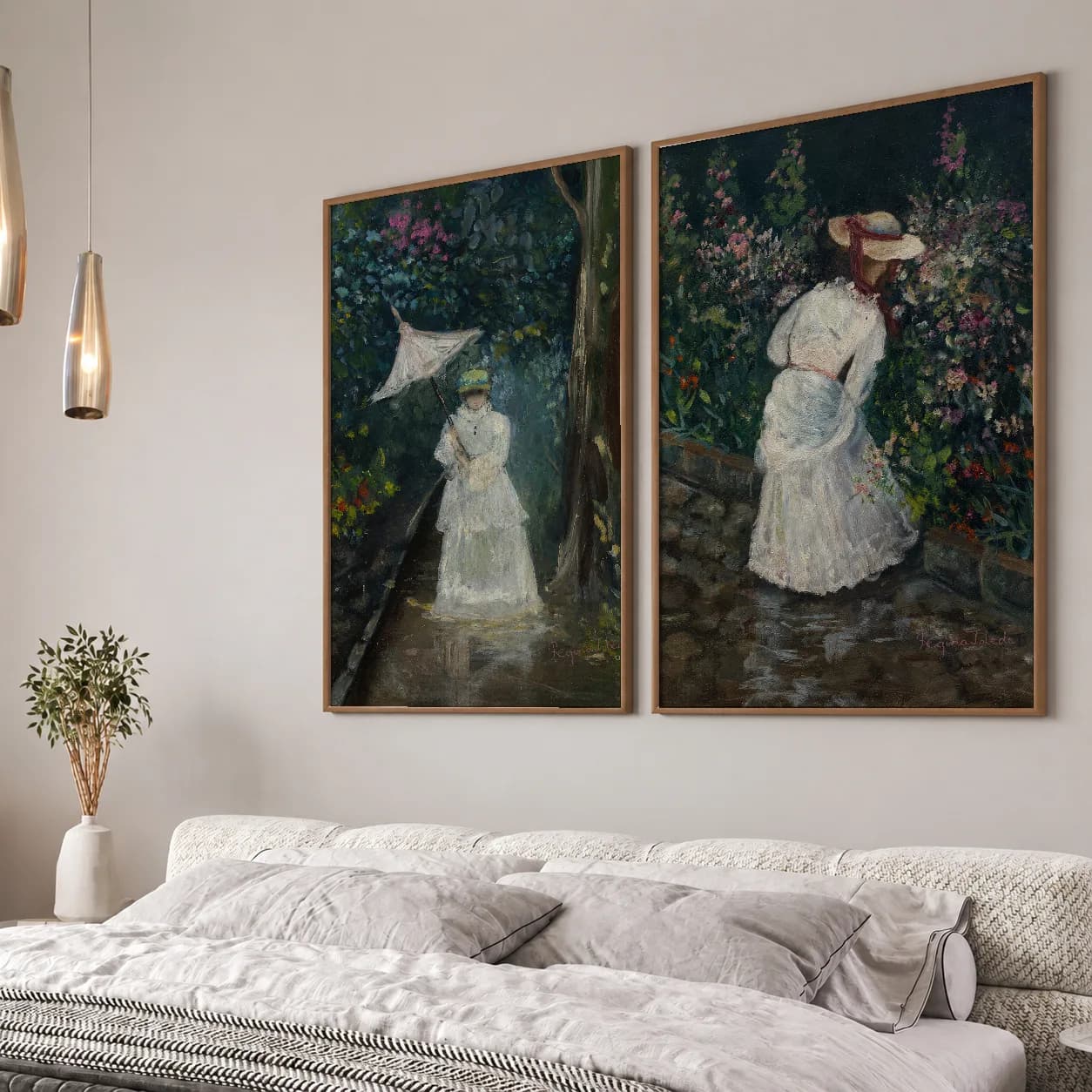 Kit Quadros Duo Damas e Flores