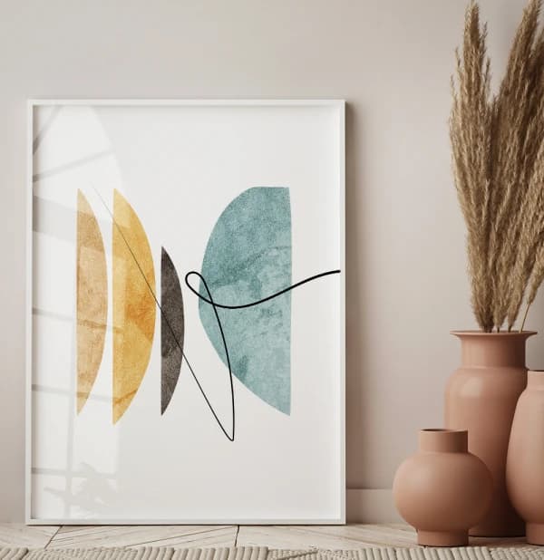 Quadro Decorativo Retangular Formas Organicas Em Linha 43