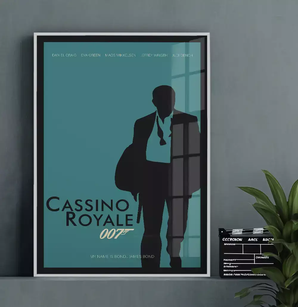 Quadro Decorativo Cartaz Minimalista do Filme 007 Cassino Royale