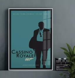 Quadro Decorativo Cartaz Minimalista do Filme 007 Cassino Royale
