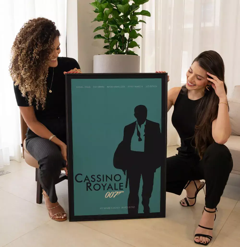 Quadro Decorativo Cartaz Minimalista do Filme 007 Cassino Royale