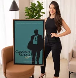 Quadro Decorativo Cartaz Minimalista do Filme 007 Cassino Royale