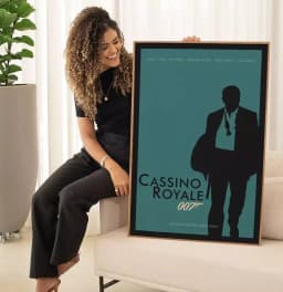 Quadro Decorativo Cartaz Minimalista do Filme 007 Cassino Royale