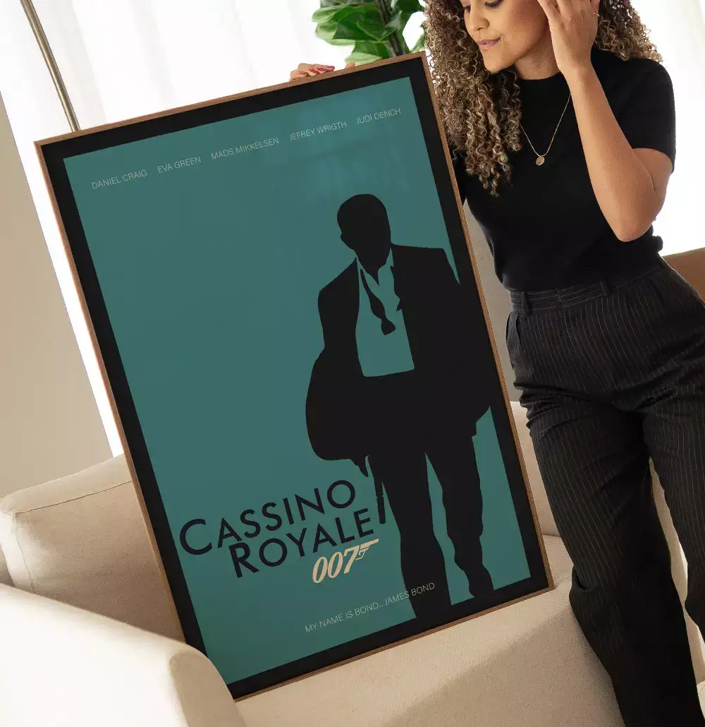 Quadro Decorativo Cartaz Minimalista do Filme 007 Cassino Royale