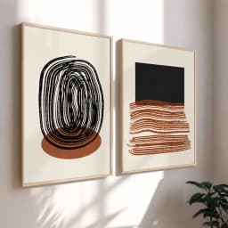 Kit Quadros Decorativos Abstrato Minimalista