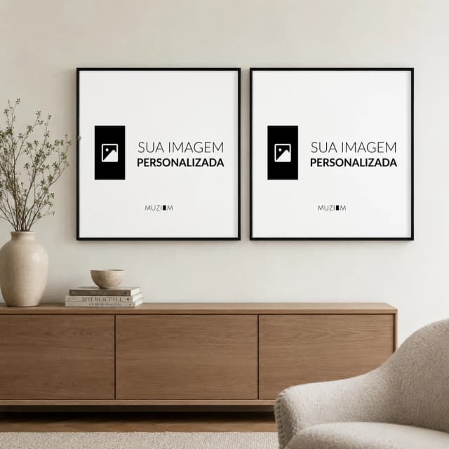 Kit Quadro Decorativo Duo Personalizado - Quadrado