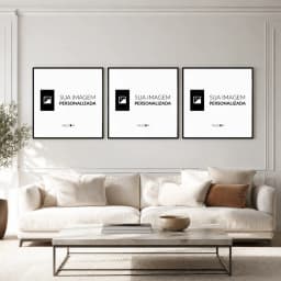 Kit Quadro Decorativo Trio Personalizado - Quadrado